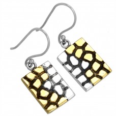 Two Tone Women Jewelry Solid 925 Sterling Silver Earring