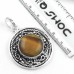 925 Sterling Silver Overlay Pendant Tiger Eye Gemstone Stylish Jewelry