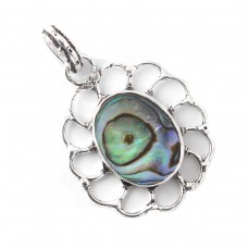 925 Sterling Silver Overlay Pendant Shell Gemstone Fashion Jewelry