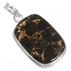 925 Sterling Silver Pendant Copper Black Onyx Women Jewelry