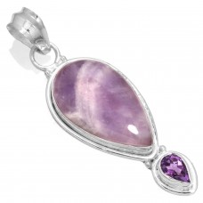 925 Sterling Silver Pendant Chevron Amethyst Women Jewelry
