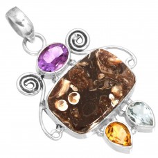 Turtella Jasper Women Jewelry 925 Sterling Silver Pendant