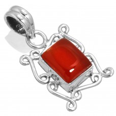 925 Sterling Silver Pendant Carnelian Women Jewelry