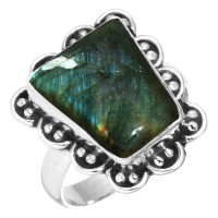 Labradorite Women Jewelry 925 Sterling Silver Ring Size 8.5