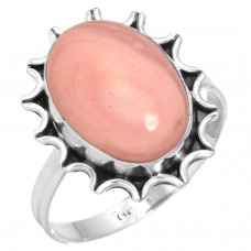 Pink Opal Women Jewelry 925 Sterling Silver Ring Size 11.5