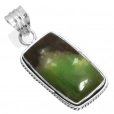 925 Sterling Silver Pendant Chrysoprase Women Jewelry