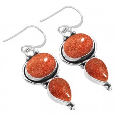 925 Sterling Silver Earring Gold Stone Handmade Jewelry