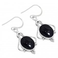 925 Sterling Silver Earring Blue Sunstone Handmade Jewelry