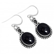 925 Sterling Silver Earring Blue Sunstone Handmade Jewelry