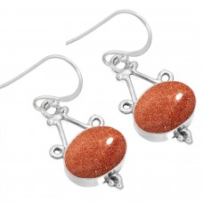 925 Sterling Silver Earring Gold Stone Handmade Jewelry