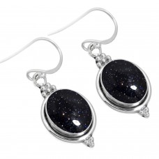 925 Sterling Silver Earring Blue Sunstone Handmade Jewelry