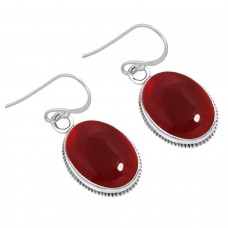 925 Sterling Silver Earring Garnet Quartz Handmade Jewelry