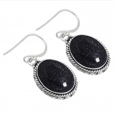 925 Sterling Silver Earring Blue Sunstone Handmade Jewelry