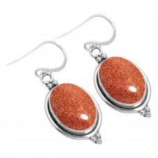 925 Sterling Silver Earring Gold Stone Handmade Jewelry