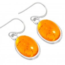 925 Sterling Silver Earring Amber Handmade Jewelry