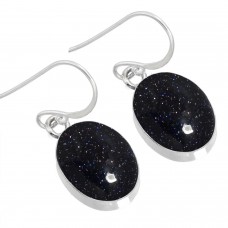 925 Sterling Silver Earring Blue Sunstone Handmade Jewelry