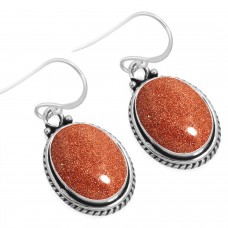 925 Sterling Silver Earring Gold Stone Handmade Jewelry