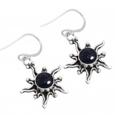 925 Sterling Silver Earring Blue Sunstone Handmade Jewelry