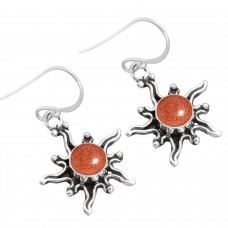 925 Sterling Silver Earring Gold Stone Handmade Jewelry