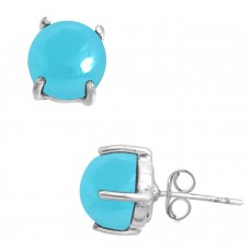 925 Sterling Silver Earring Blue Chalcedony Handmade Jewelry