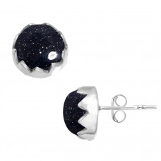 925 Sterling Silver Earring Blue Sunstone Handmade Jewelry