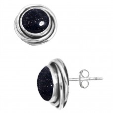 925 Sterling Silver Earring Blue Sunstone Handmade Jewelry