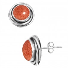 925 Sterling Silver Earring Gold Stone Handmade Jewelry