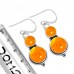 925 Sterling Silver Earring Amber Handmade Jewelry