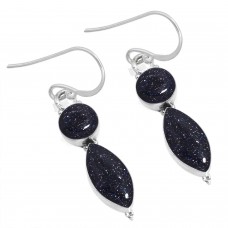 925 Sterling Silver Earring Blue Sunstone Handmade Jewelry