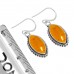 925 Sterling Silver Earring Amber Handmade Jewelry