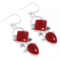 925 Sterling Silver Earring Garnet Quartz Handmade Jewelry