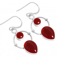925 Sterling Silver Earring Garnet Quartz Handmade Jewelry