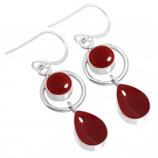 925 Sterling Silver Earring Garnet Quartz Handmade Jewelry