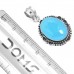 Natural Blue Chalcedony Pendant 925 Sterling Silver Handmade Jewelry