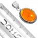 925 Sterling Silver Pendant Amber Handmade Jewelry