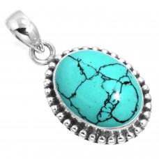 Turquoise Women Jewelry 925 Sterling Silver Pendant