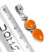 925 Sterling Silver Pendant Amber Handmade Jewelry