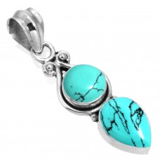 Turquoise Women Jewelry 925 Sterling Silver Pendant