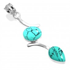 Turquoise Women Jewelry 925 Sterling Silver Pendant